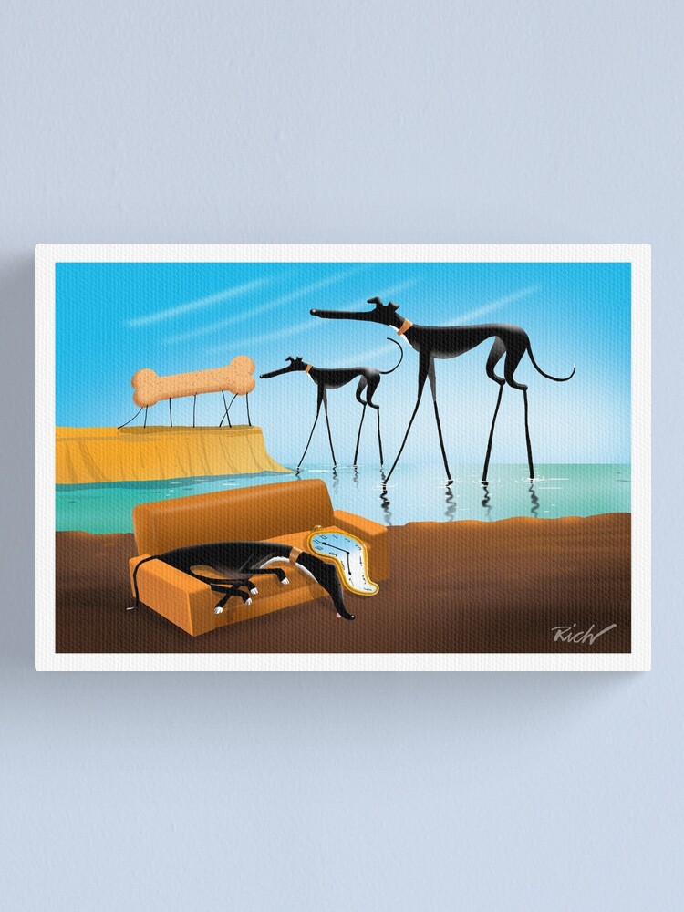 Alternate view of Greylvador Dali Canvas Print