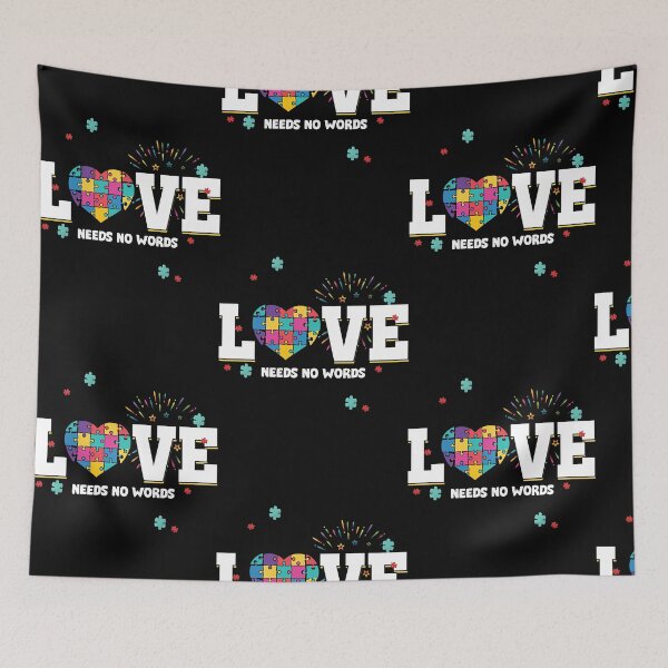 Item preview, Love Needs No Words Heart Autism Awareness Puzzle Ribbon  designed and sold by KathyJohn39372.