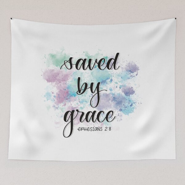 Item preview, Saved by grace | watercolor background designed and sold by ThatArtsyMama.