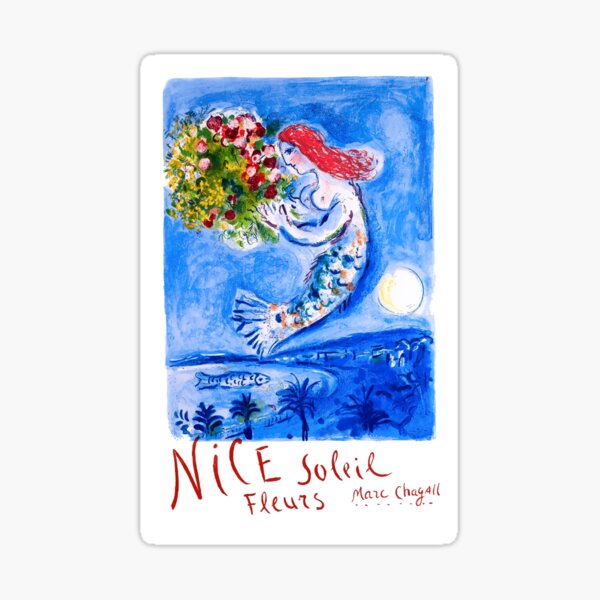 Item preview, 1962 FRANCE Marc Chagall Nice Soleil Fleurs Travel Poster designed and sold by retrographics.