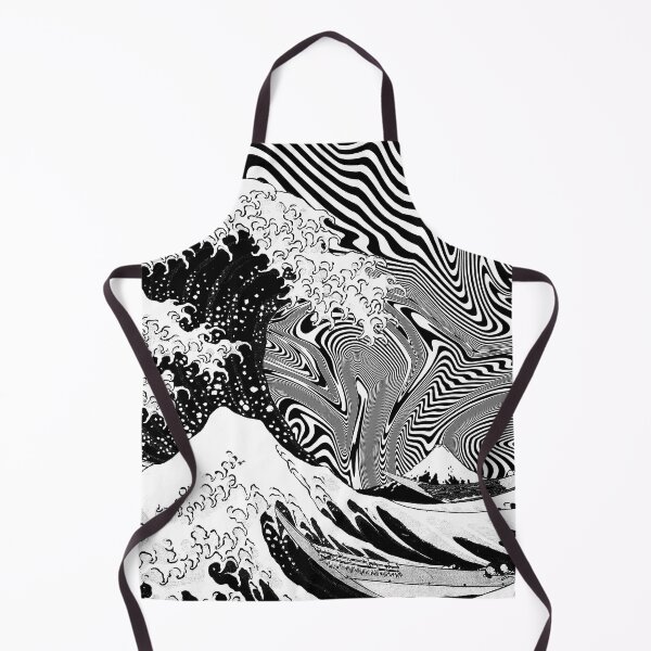 Item preview, The Great Wave off Kanagawa Trippy Black and White designed and sold by ind3finite.
