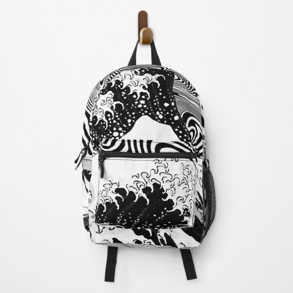 Item preview, The Great Wave off Kanagawa Trippy Black and White designed and sold by ind3finite.