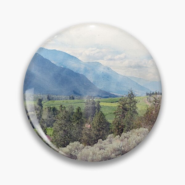 Item preview, Watercolor Similkameen Valley Scenic View in Summer designed and sold by Amy Mitchell.