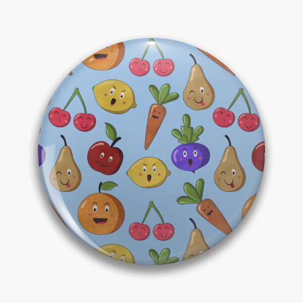 Item preview, Cute Fruits & Veggies - Blue Background designed and sold by JadeRyder.
