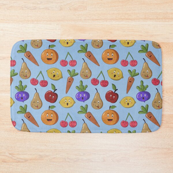 Item preview, Cute Fruits & Veggies - Blue Background designed and sold by JadeRyder.