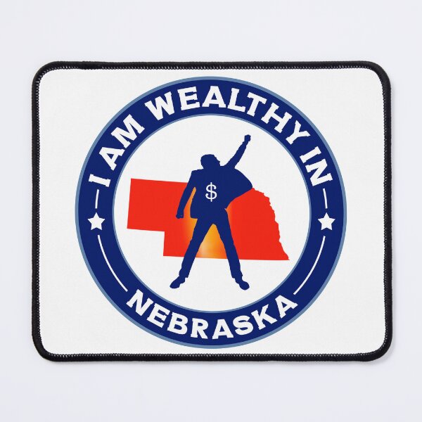 Aperçu de l'œuvre I am wealthy in Nebraska - Love & Happiness in Nebraska, USA -  créée et vendue par 1212-Design.