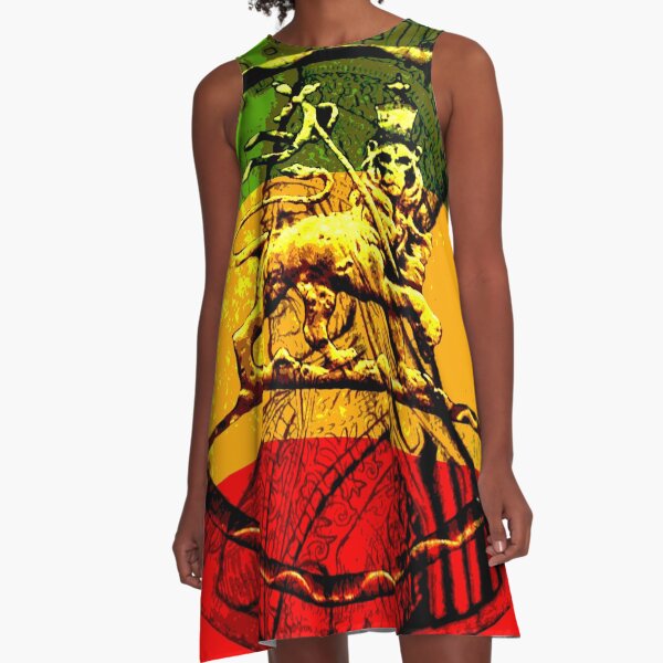 Rasta Lion of Judah A-Line Dress