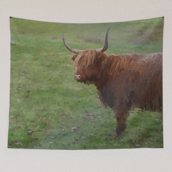 Item preview, A Bull on Scottish Farm - Watercolour Style designed and sold by WWWC2288.