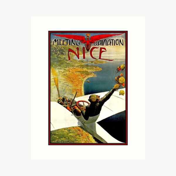 NICE: Vintage Aviation Meeting Advertising Print Art Print