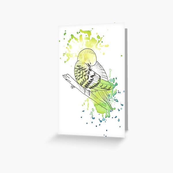 Budgerigar - watercolor Greeting Card