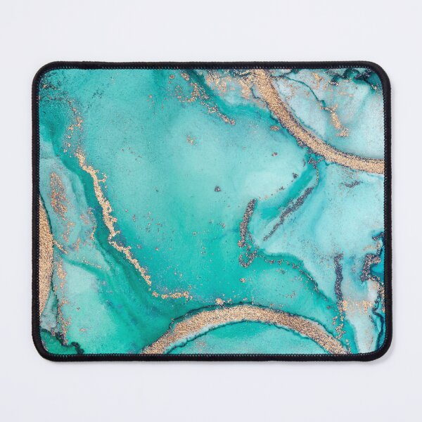 Item preview, Turquoise Gold Ink Marble Texture Colorful Painting designed and sold by artsandsoul.