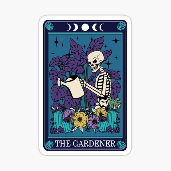 Item preview, Funny skeleton tarot card - the gardener designed and sold by JuliaPop.