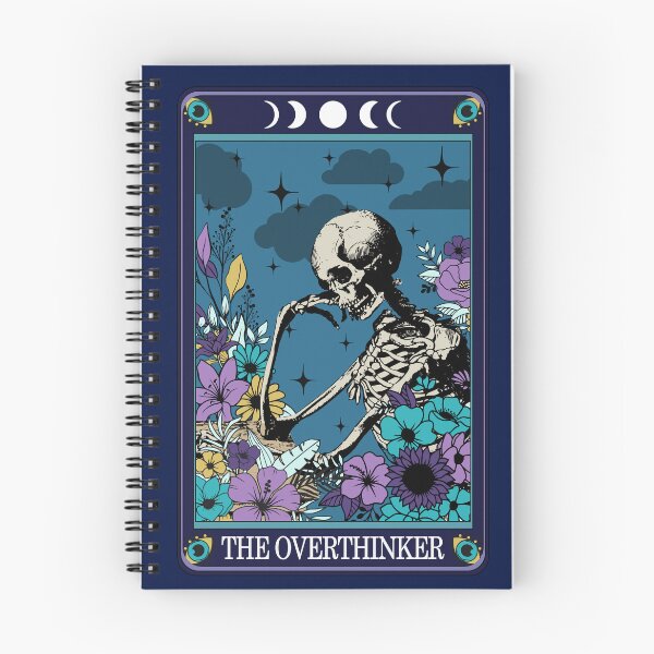 Item preview, Funny tarot card with skeleton - the overthinker designed and sold by JuliaPop.