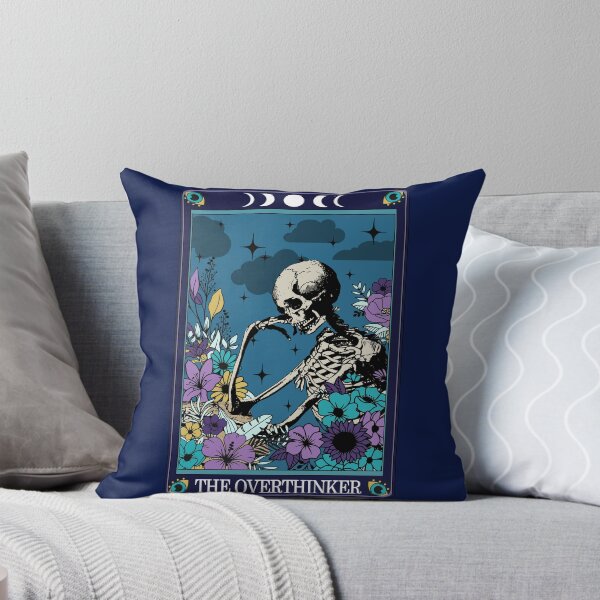 Item preview, Funny tarot card with skeleton - the overthinker designed and sold by JuliaPop.