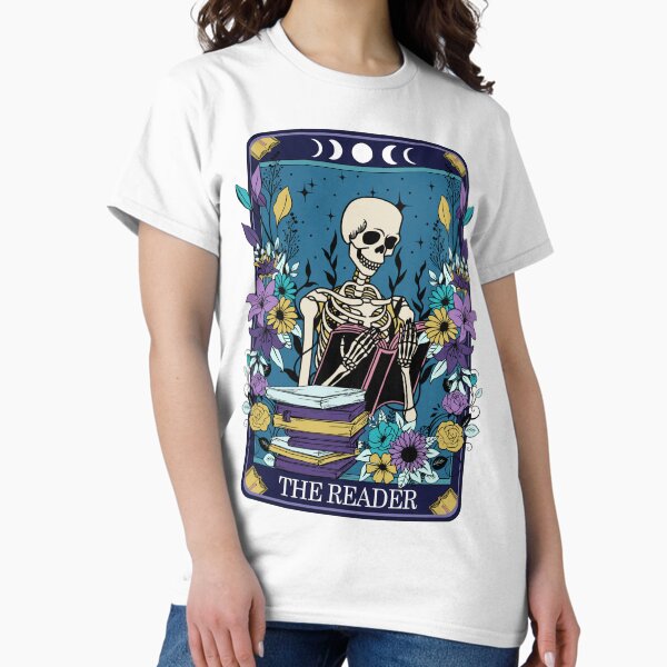 Item preview, Lustige Tarotkarte mit Skelett - der Vorleser designed and sold by JuliaPop.