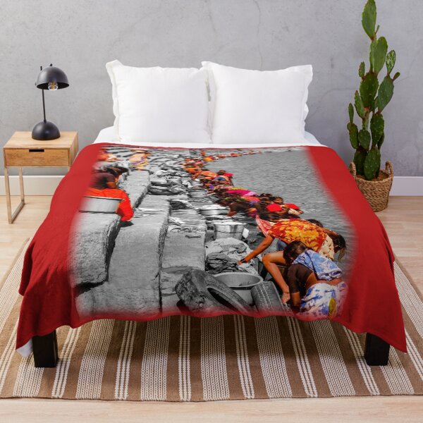 Item preview, Washing clothes at the ghat designed and sold by indiafrankk.