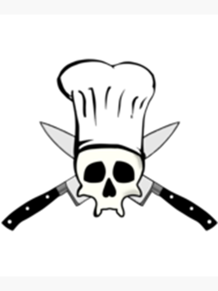 Disover Chef skull with knife Anthony Bourdain Premium Matte Vertical Poster