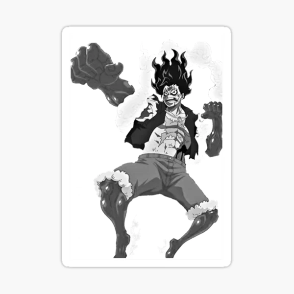 Straw Hat Luffy Gear 4 snake-man Wall Art, Black Anime Art Prints