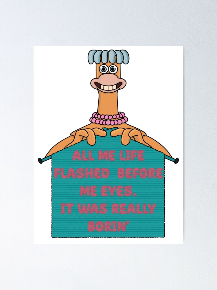 "Chicken Run Babs Knitting" Poster for Sale by FreeOrca Redbubble
