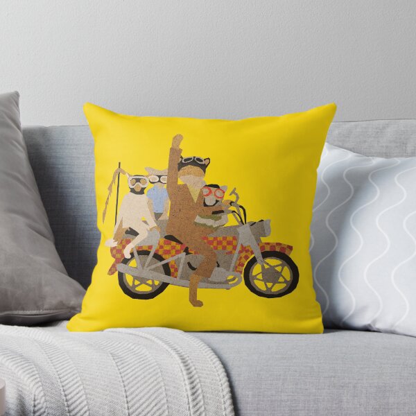Fantastic Mr Motorcycle Throw Pillow