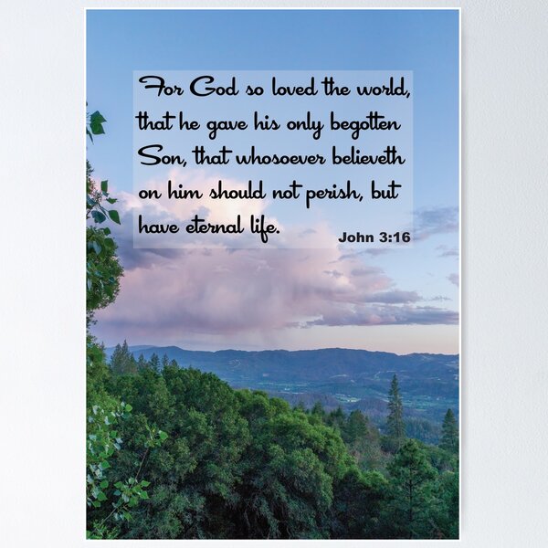 Item preview, John 3:16 - Inspirational Bible Verse designed and sold by InsprtnlArtbyDP.