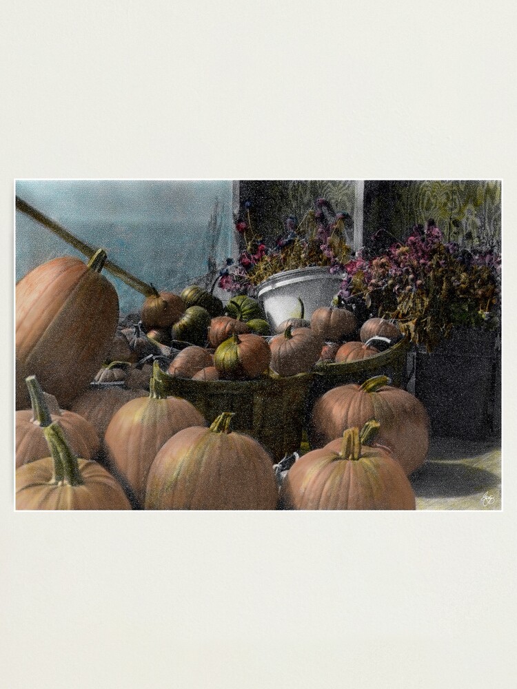 Alternate view of Longview Farm Pumpkins and Flowers Photographic Print