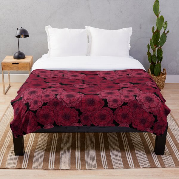 Item preview, Floral Season - Red on Black designed and sold by ByNataliaBurgos.