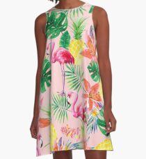 Tropisch A-Linien Kleid