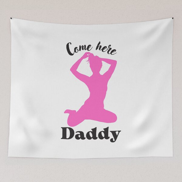 Item preview, Come here Daddy Fem Silhouette Sissy girl pink and dark grey designed and sold by SISSY4SISSIES.