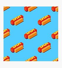 Isometric hot dogs pattern. Photographic Print