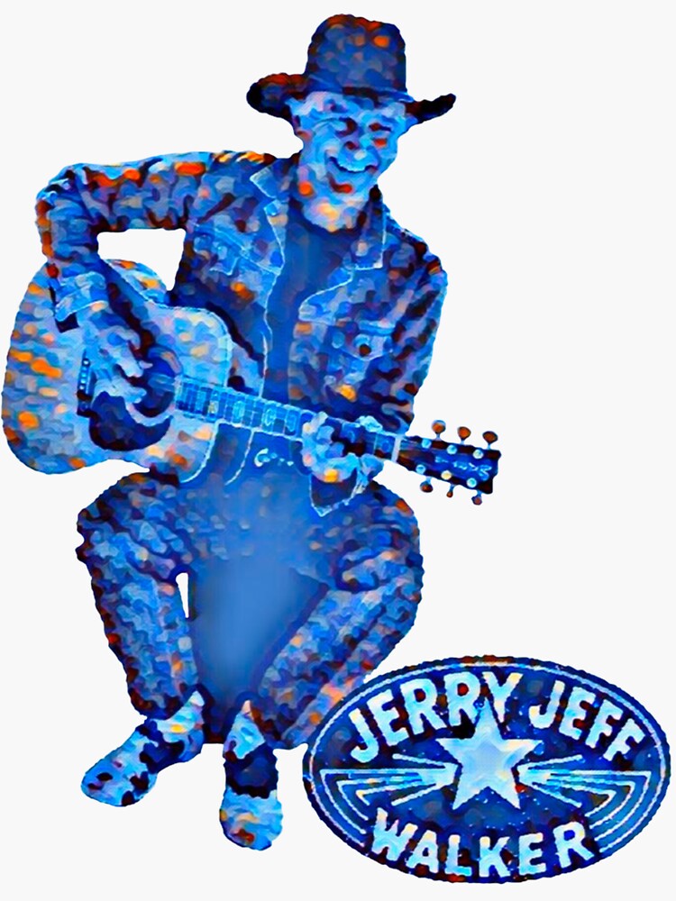 "Jerry Jeff Walker blue painting " Sticker for Sale by AlphaCreatio
