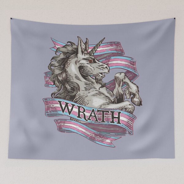 Item preview, Wrath Unicorn - Transgender Pride designed and sold by StillWinter.