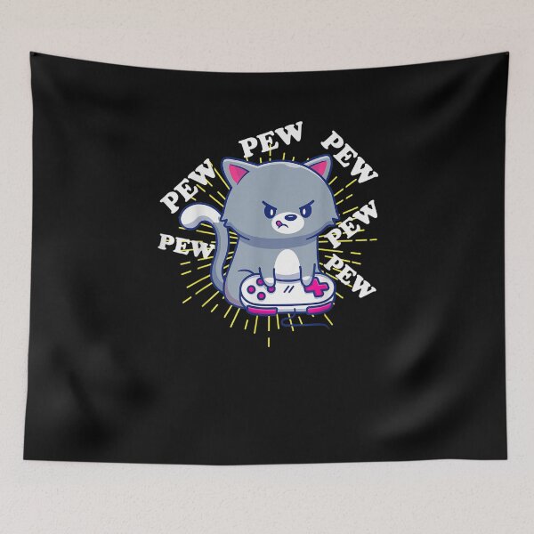 Item preview, Pew Pew Pew cute Cat Gamer Headset Cats Cat Gamer designed and sold by Dinielpaker.