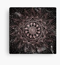 Lienzo Elegantes puntos de mandala de oro rosa y obras de arte de mármol