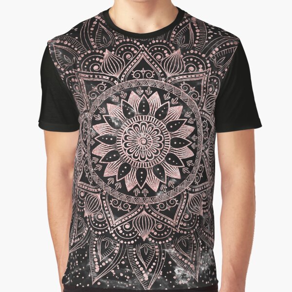 Elegant rose gold mandala dots and marble artwork Graphic T-Shirt