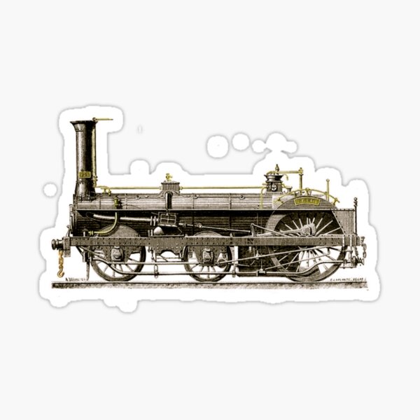 An Old Steam Locomotive Train Sticker