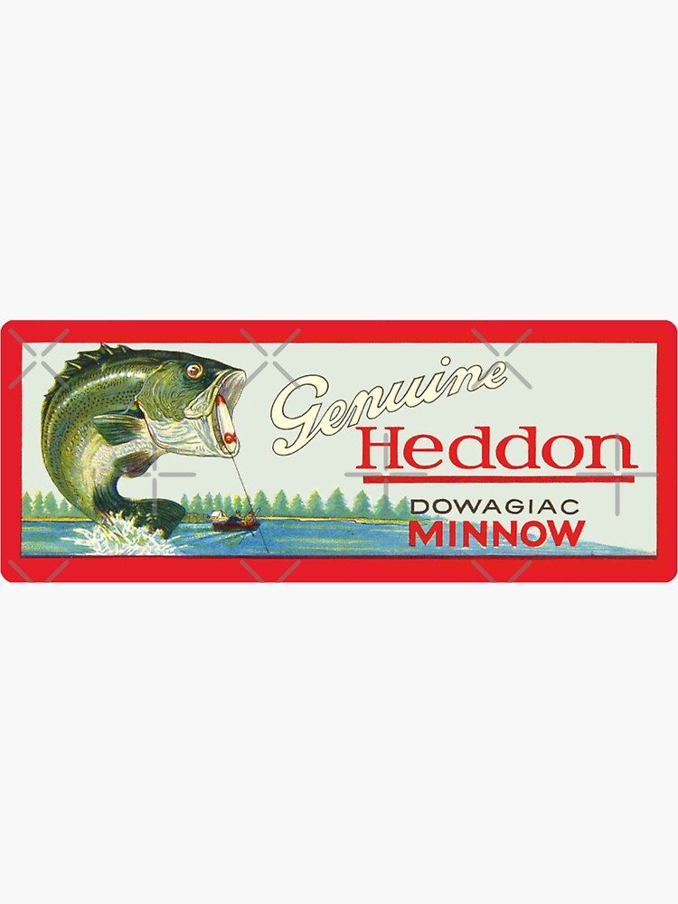 Vintage Heddon Dowagiac Minnow Lure Original Box Lid Sticker for