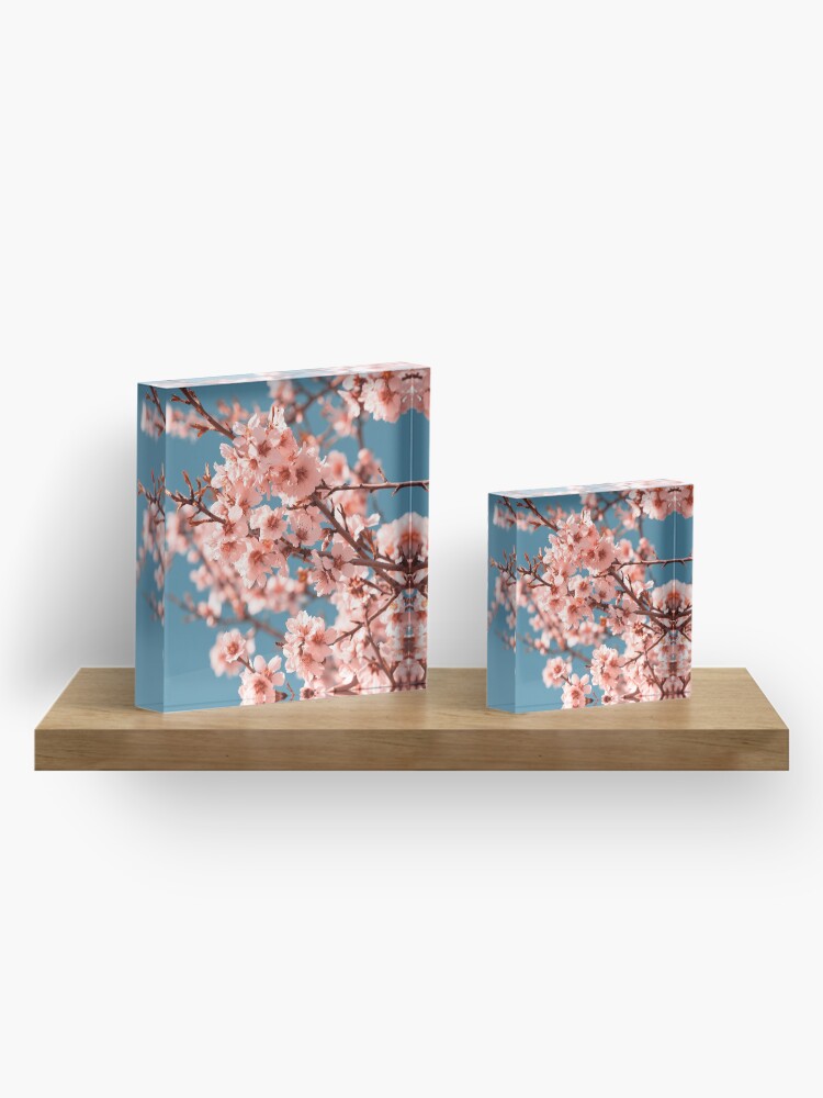Alternate view of Pink Flowers Blooming Peach Tree at Spring Acrylic Block