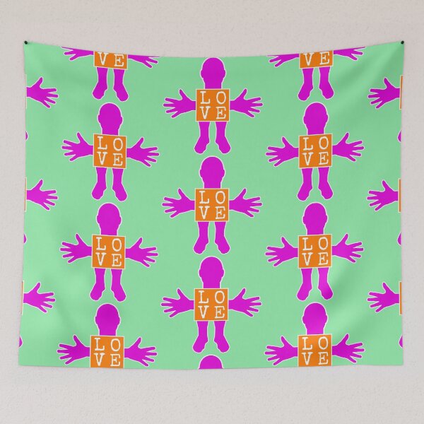 Item preview, Human figure - LOVE - Orange ad Violer colors - Monospace font designed and sold by RainbowWordLand.