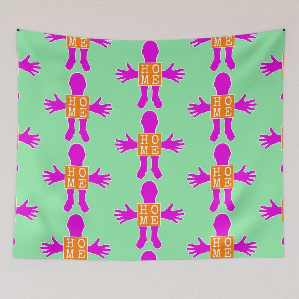 Item preview, Human figure - HOME - Orange ad Violet colors - Monospace font designed and sold by RainbowWordLand.