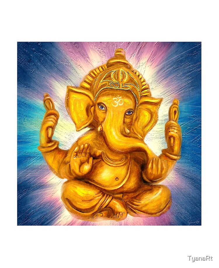 India Hindu Lord Ganesha Vintage Airline Travel Art Poster Print