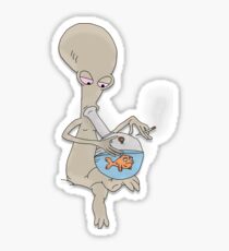 Roger Smokin' Up Sticker