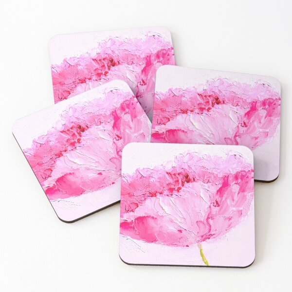 Artikelvorschau, Rosa Mohn Ölgemälde entworfen und verkauft von MatsonArtDesign.