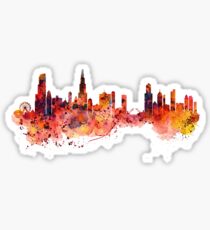 Chicago watercolor skyline Sticker