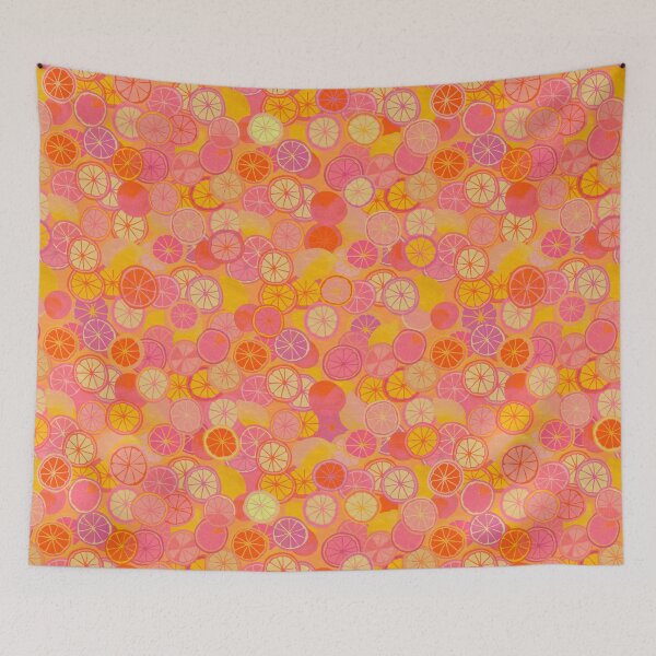 Item preview, Groovy Retro Citrus - Super Pink Fleuro designed and sold by KizzyW.