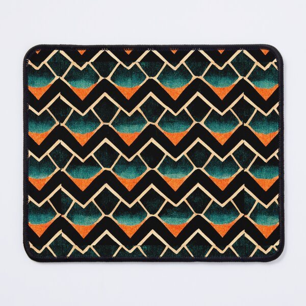 Item preview, Orange, Blue, Black and Cream Geometric Pattern designed and sold by yayor.