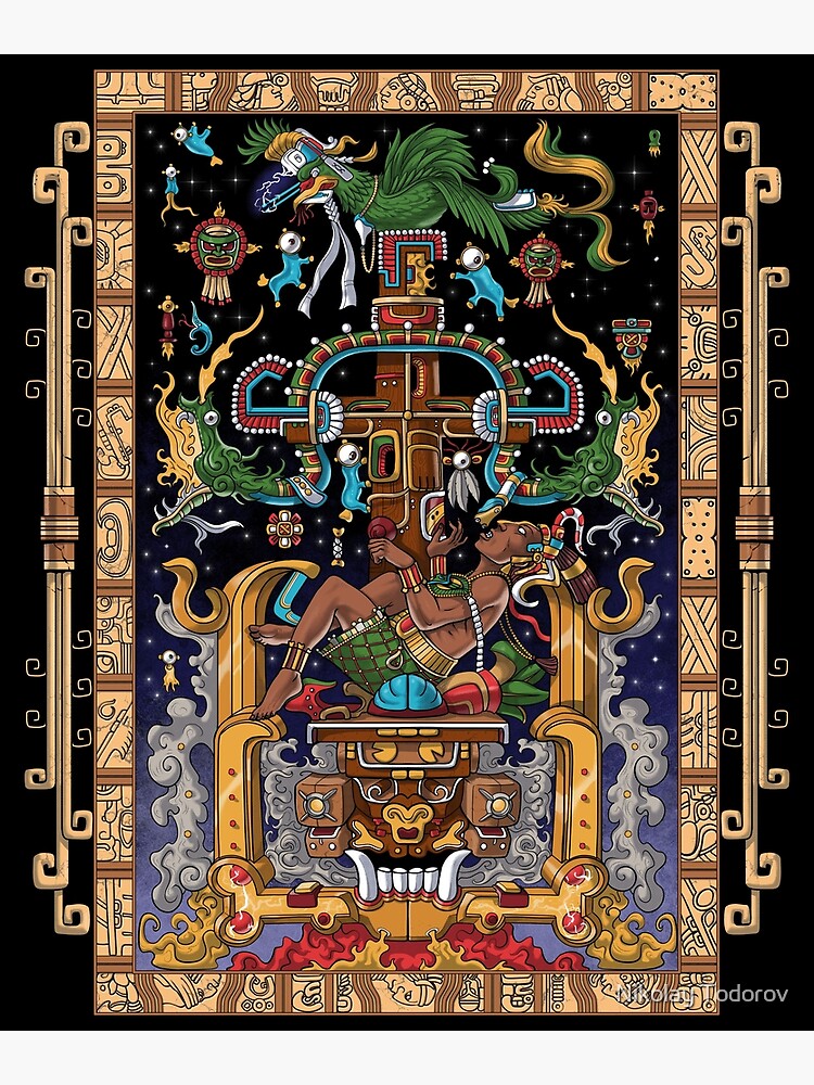 Disover Ancient Mayan King Pakal Sarcophagus Premium Matte Vertical Poster