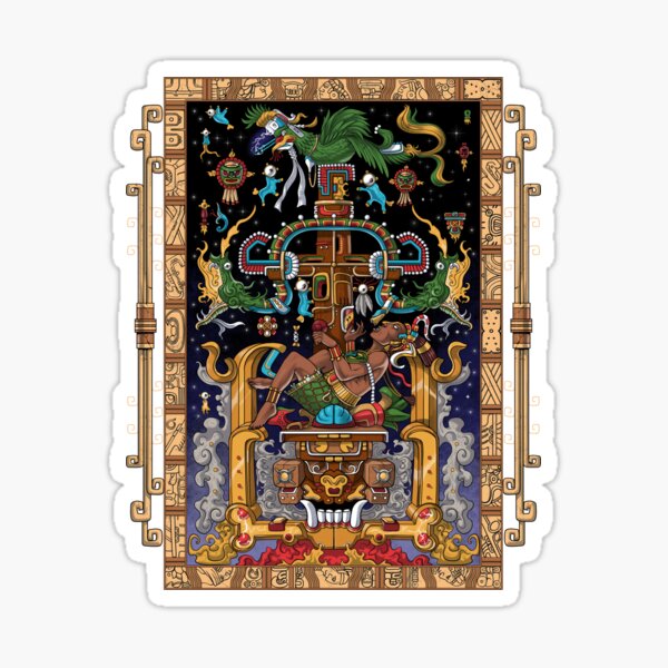 Vista previa del artículo con la obra «Sarcófago del antiguo rey maya Pakal», diseñado y vendido por underheaven.