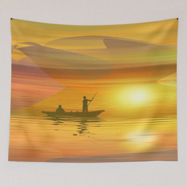 Item preview, Sea Sunset poster canva print designed and sold by EyeCandyStuff.