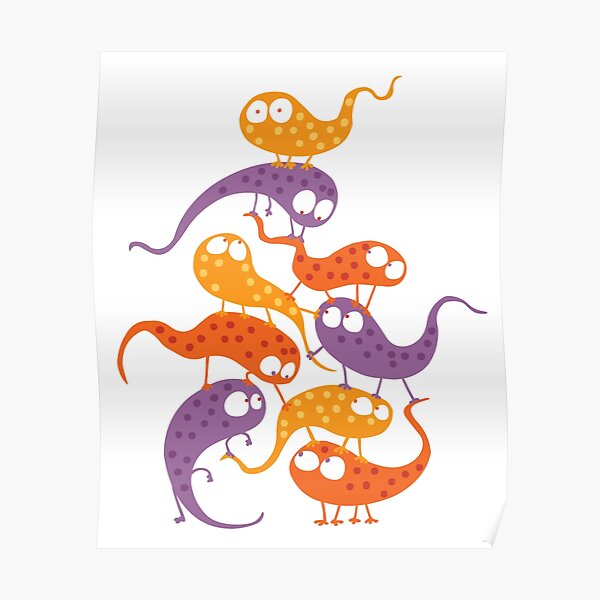 Dotted gekko pile Poster